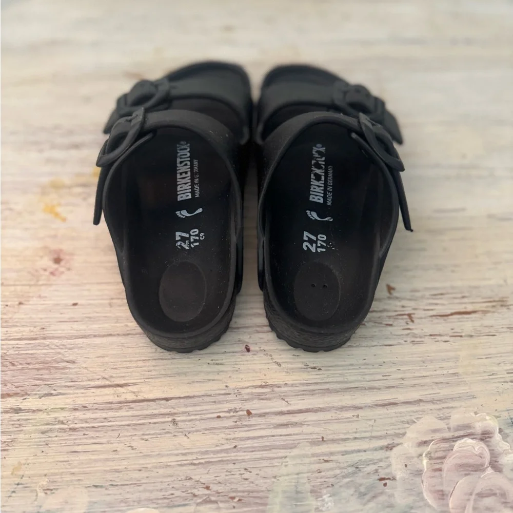 Birkenstock Kids Rubber Arizona Black Sandals Size Children’s Size 9 - Picture 4 of 6